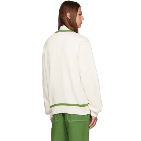 Palmes Off-White PFTC V Neck Knit Sweater Cotton Tennis Preppy Sz M New - Picture 6 of 13